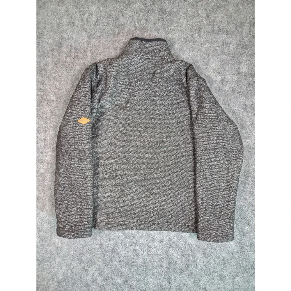 Orvis Quarter Zip Pullover Mens L Grey Sherpa Lined Textured Knit Sweater
